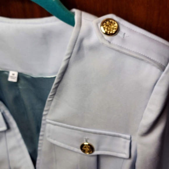 Sky blue v-neck pocket blazer suit jacket for women sz M - Picture 5 of 16